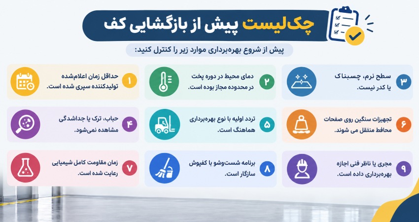 چک‌لیست پیش از بازگشایی کف