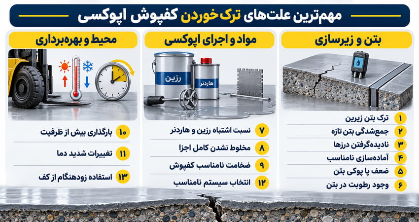 علت‌های ترک خوردن کفپوش اپوکسی